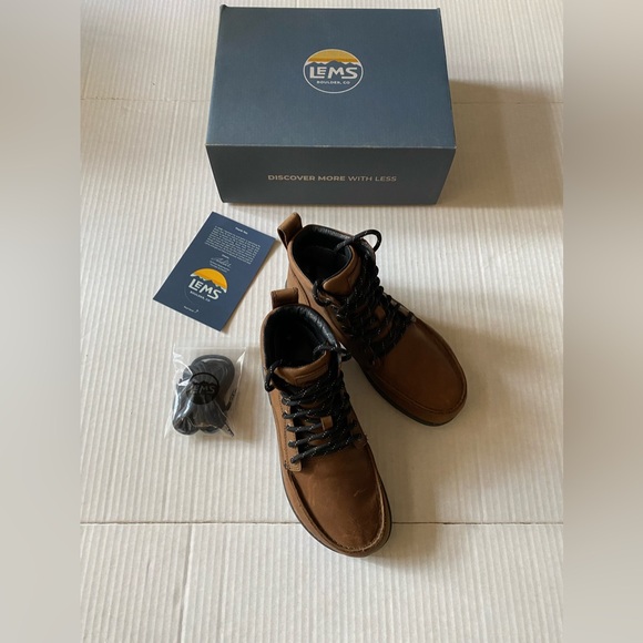 Lems Waterproof Leather Boulder Boot Weathered Unisex Umber Size 9 - Picture 3 of 16